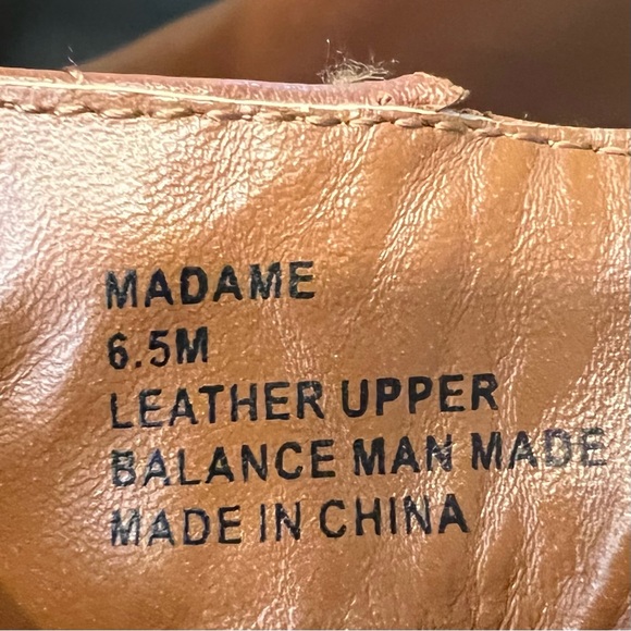 REBA BROWN MADAME PEEP TOE FRINGE LEATHER HEELED BOOTIES SIZE 6.5 - Picture 14 of 16